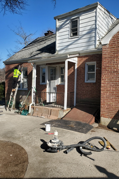 Man working on roof